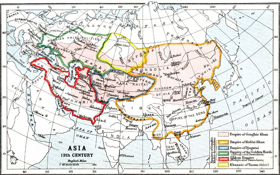 The Empire of Genghis Khan in Asia