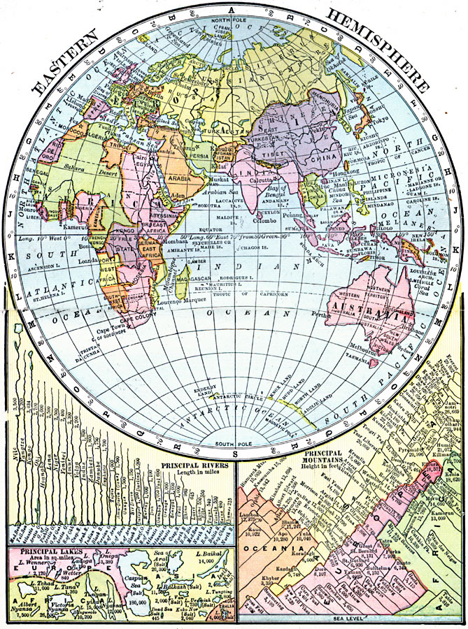 eastern hemisphere continents map
