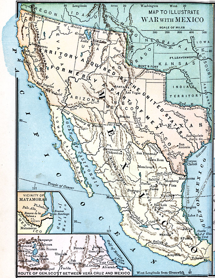 pre mexican american war map