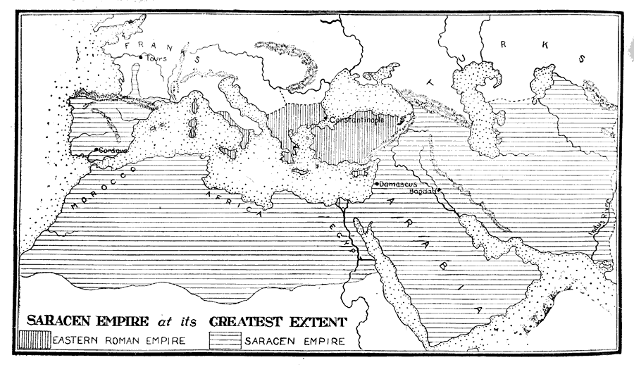 Saracen Empire at its Greatest Extent