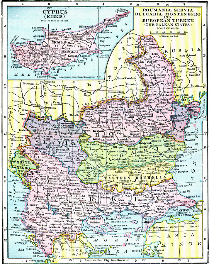 Roumania, Servia, Bulgaria, Montenegro and European Turkey (the Balkan States)