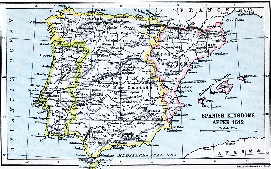 map of spain 1700