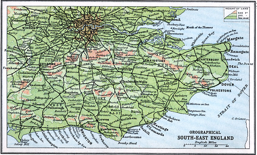 Orographical South-East England