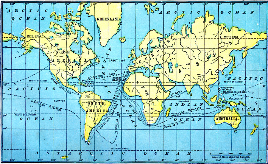 Карта мира 1492