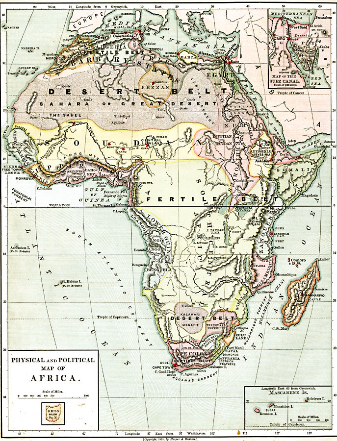 Physical and Political Map of Africa