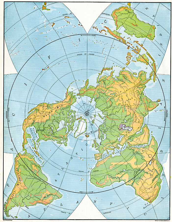 World- Slopes and Divides Polar Perspective