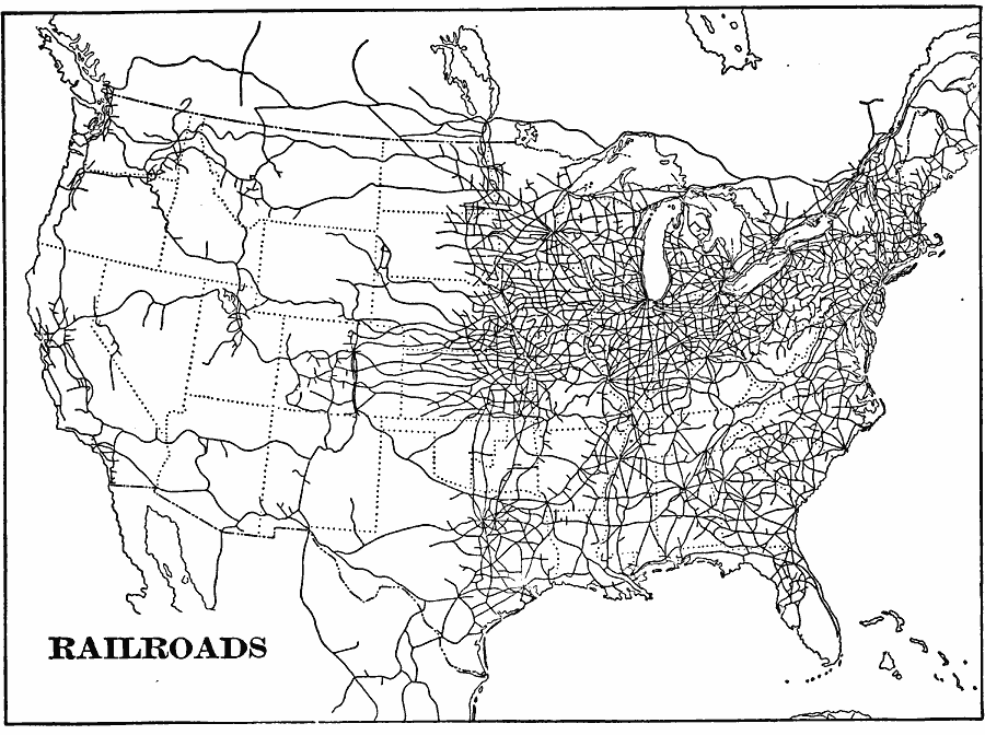 Map Of A Map From 1901 Showing The Railroad Network In The United States At The Time