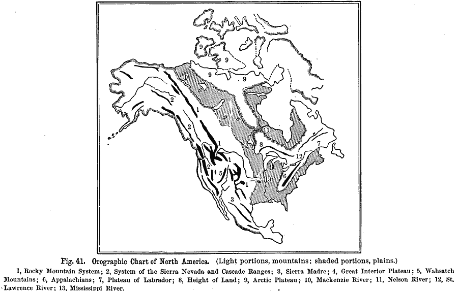 Orographic Chart of North America