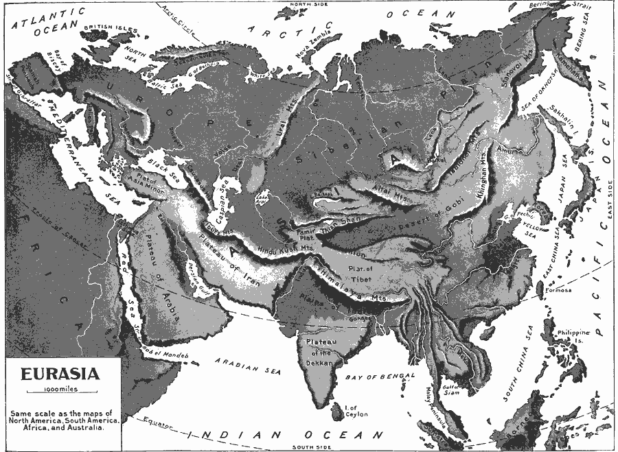 Relief Map of Eurasia