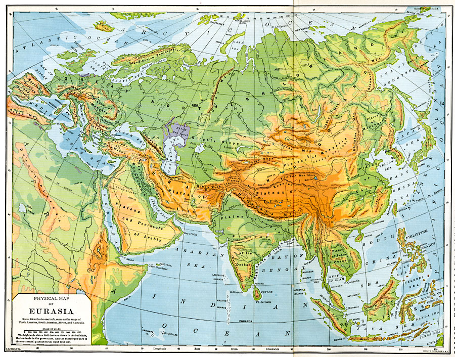Physical Map Of Eurasia