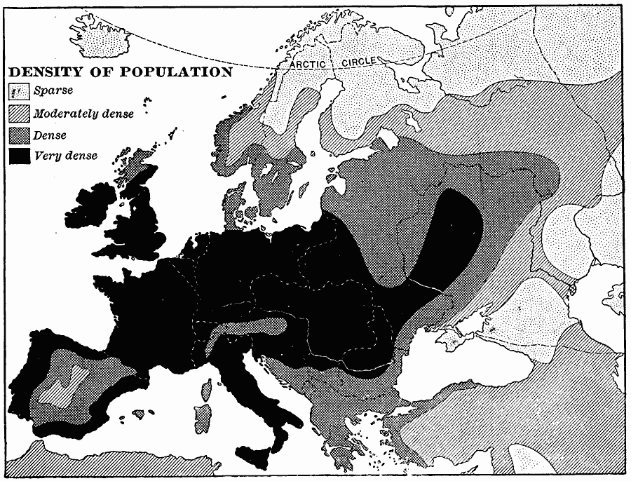 Density of Population in Europe
