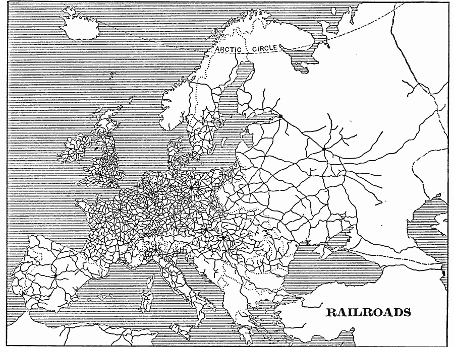 Map of Railroads in Europe