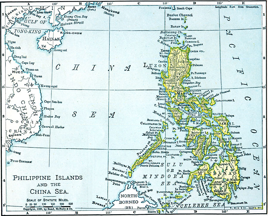 Map Of A Map From 1901 Of The Philippine Islands As A Possession Of The United States Under The Treaty Of Paris At The End Of The Spanish American War December 10 18 The Map Shows The Major Islands Cities And Ports Terrain Rivers Surrounding