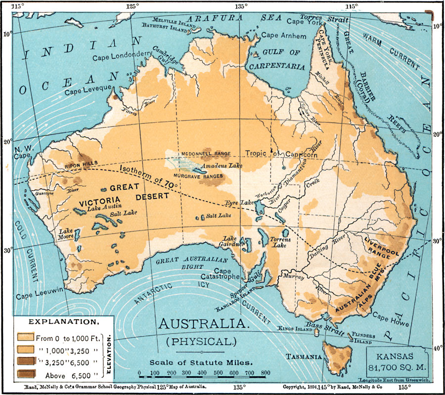 Map Of Australia With Landforms