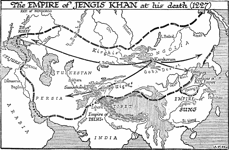 Empire of Genghis Khan at the Time of his Death