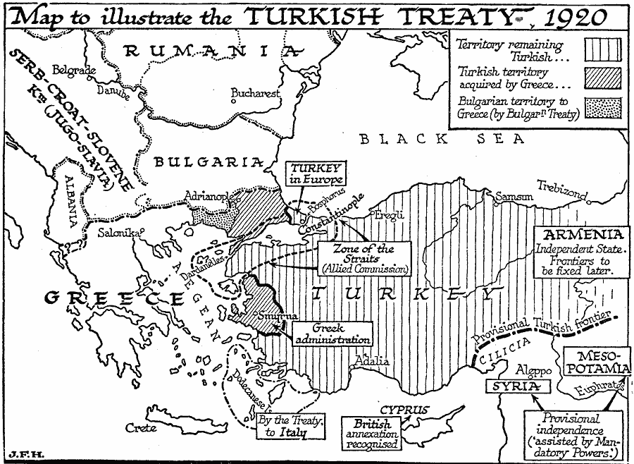 Ottoman Empire Map WWI