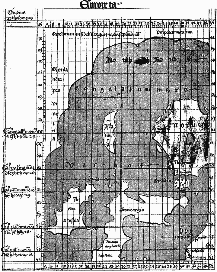 Claudius Clavus Map of Northwestern Europe