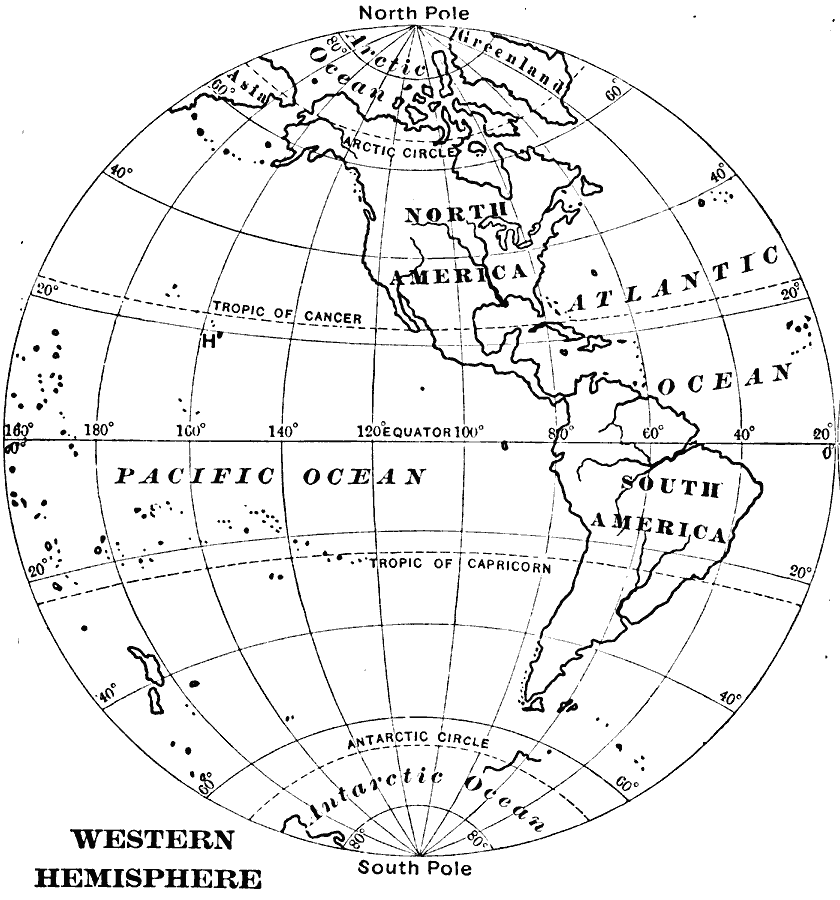 west hemisphere map