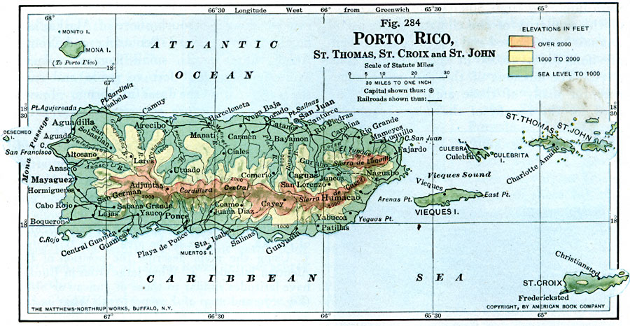 Puerto Rico Physical Map 4441.Jpg