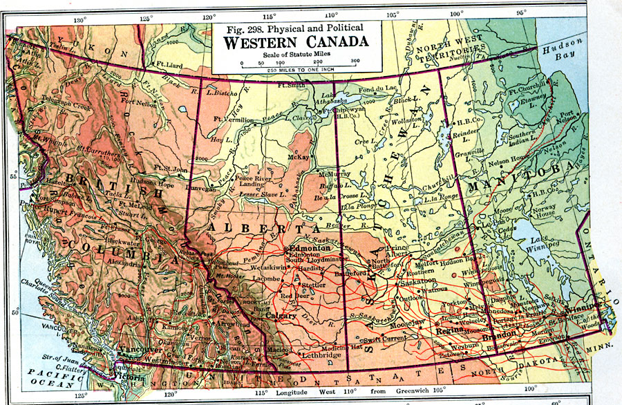 Map Of Western Canada Color 2018