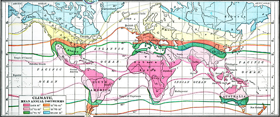 Global Climate, Mean Annual Isotherms