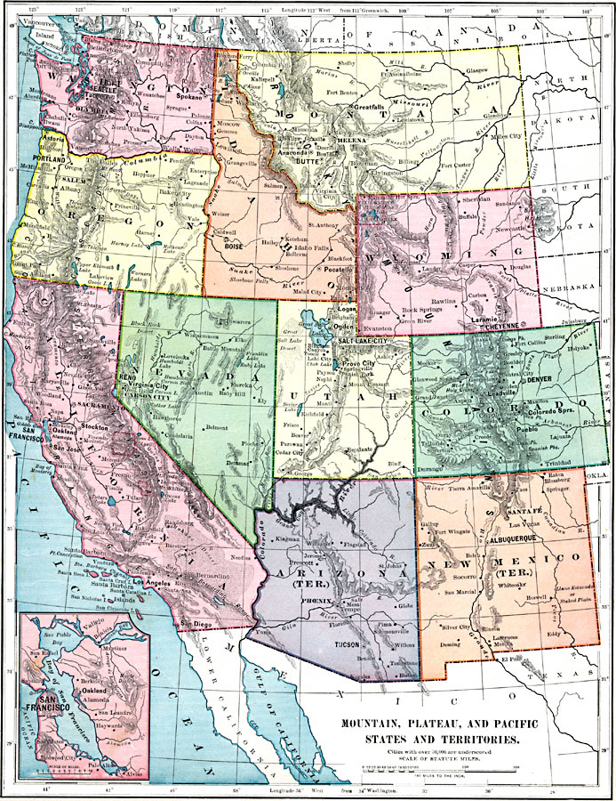 Mountain Plateau And Pacific States And Territories