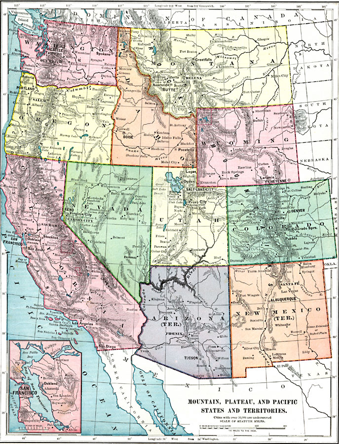 Mountain, Plateau, and Pacific States and Territories