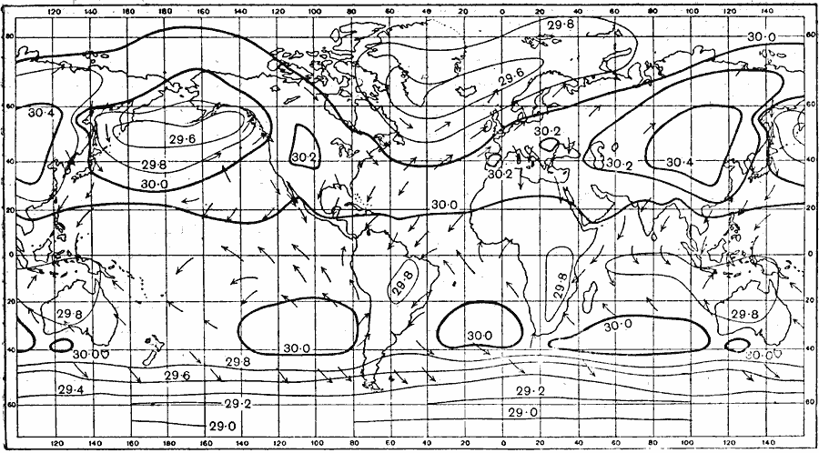January Isobars and Wind Direction