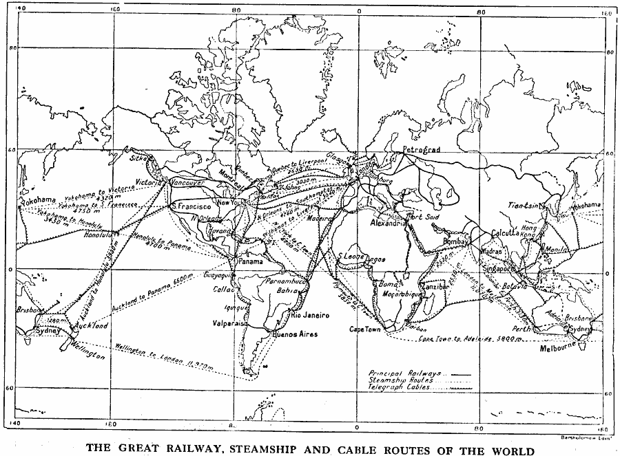 World Railway, Steamship and Submarine Telagraph Cable Routes