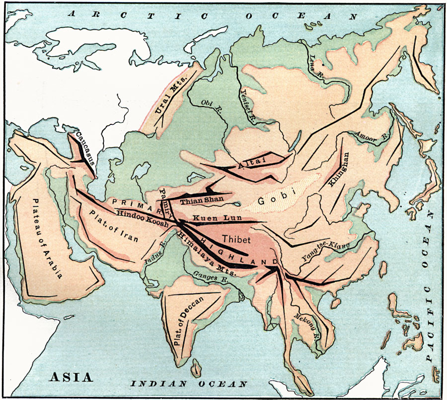 Mountain Ranges In Asia Map