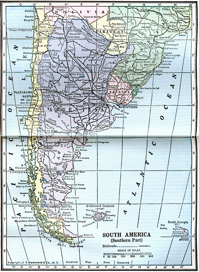 South America Map (1922)