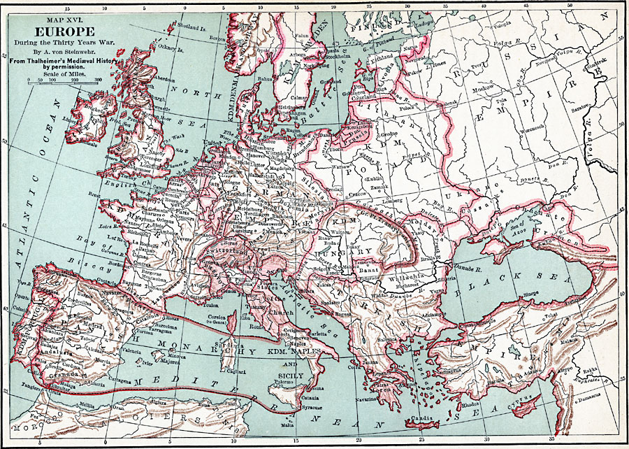 Europe, during the Thirty Years War