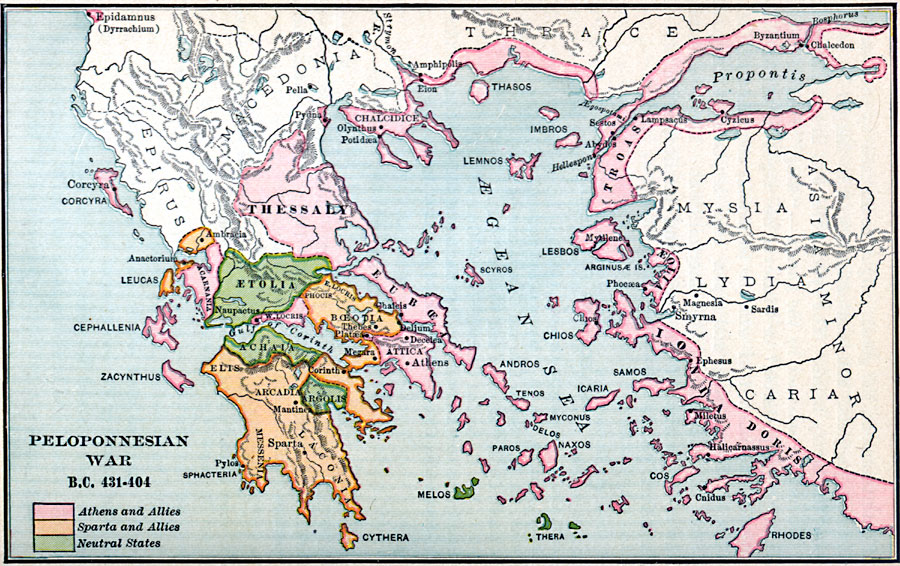 ancient map of peloponnesian peninsula