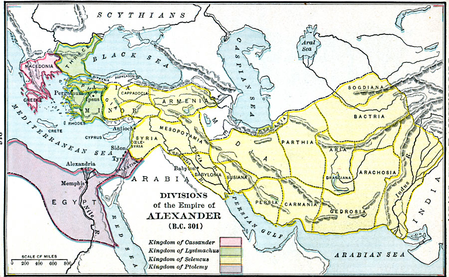 Divisions of the Empire of Alexander