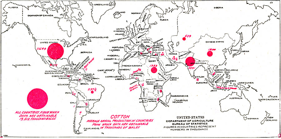 World Distribution of Cotton Production