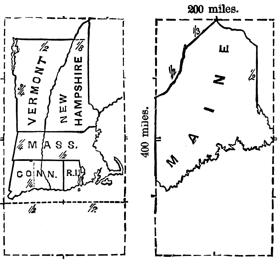 Size Comparisons of New England States