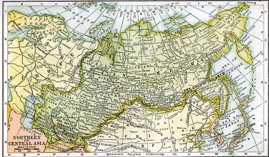 Карта российской империи 1904 года