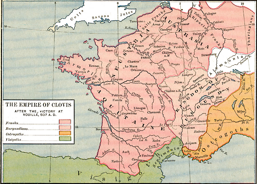The Empire of Clovis after the victory at Vouille