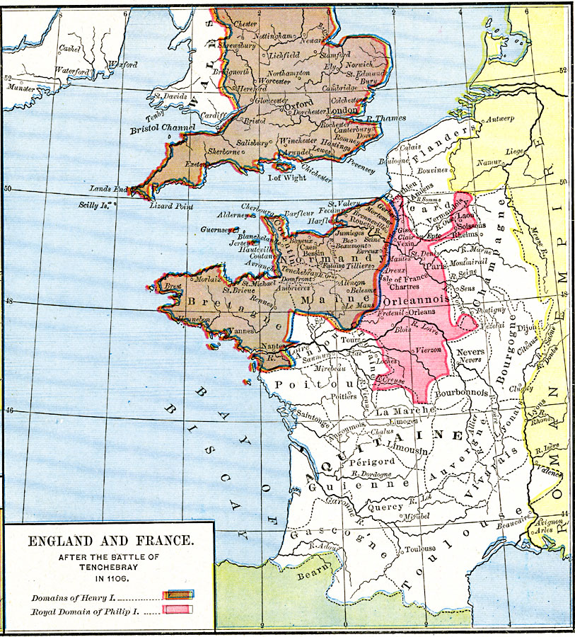 England and France after the Battle of Tenchebray