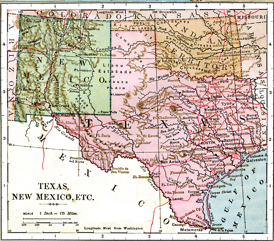 Map Of Texas And New Mexico Border