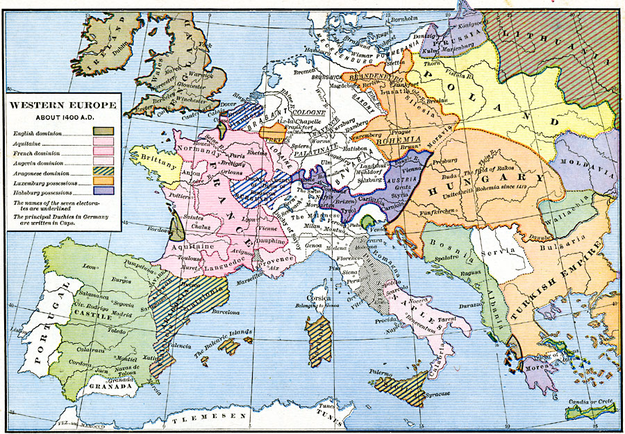 Map Of Europe 1400s   6906 