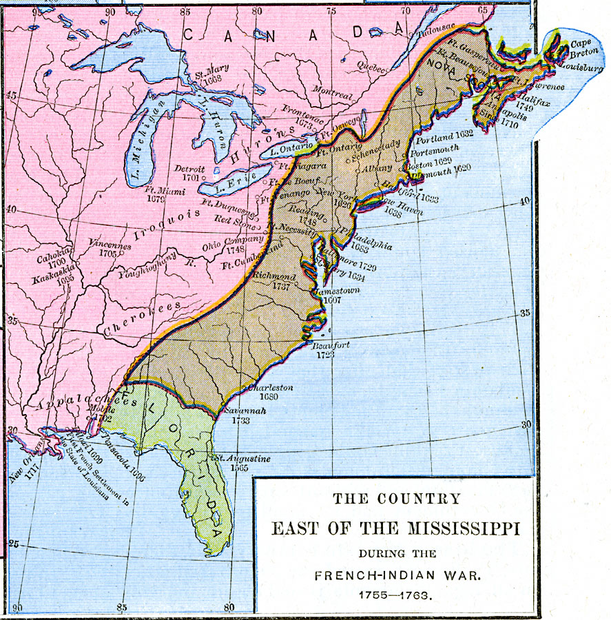 The Country East of the Mississippi During the French-Indian War