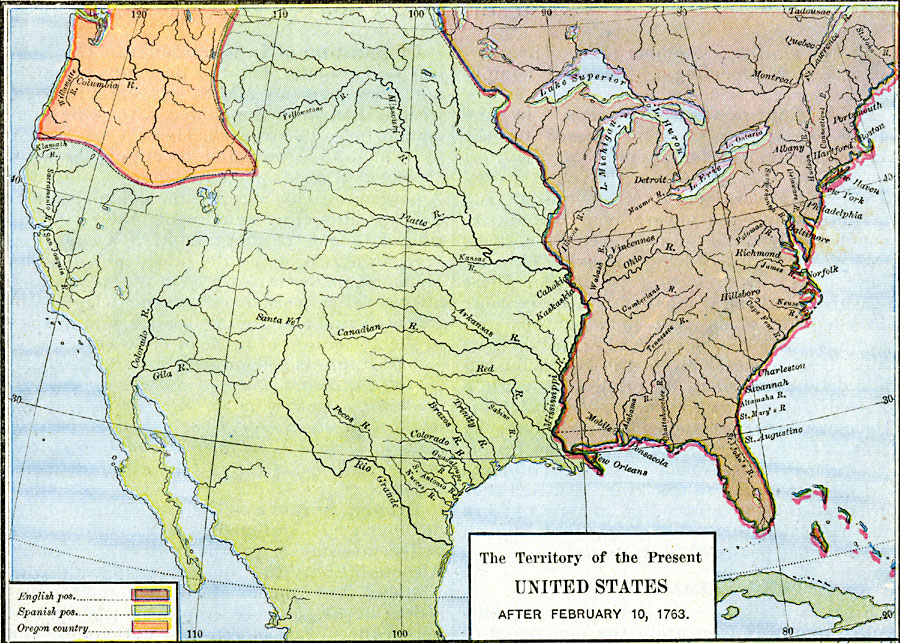 The Territory of the present United States after February 10