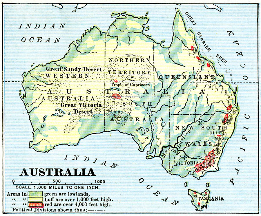 Land Elevations of Australia