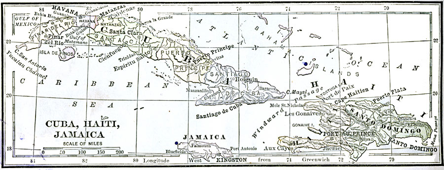 Cuba, Haiti, and Jamaica
