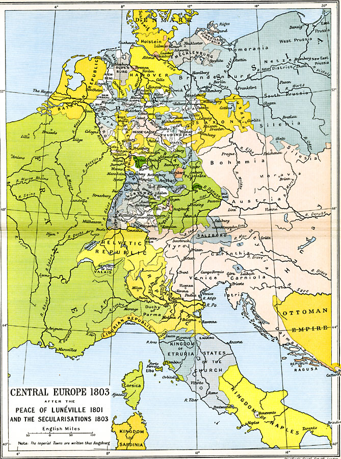 Central Europe after the Peace of Luneville and the Secularisations