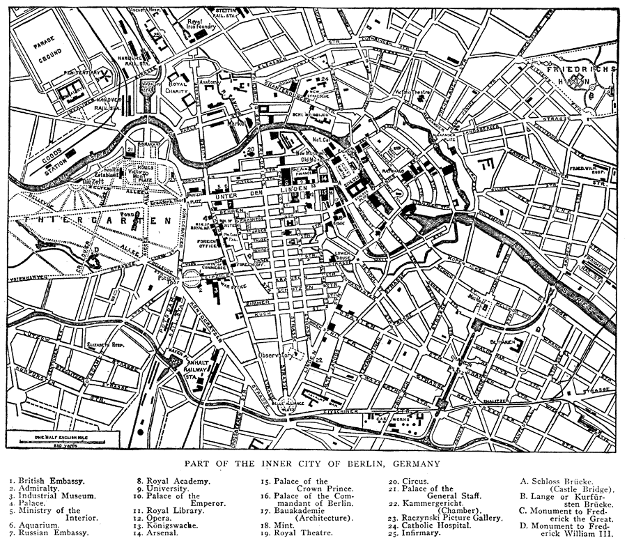 Street Map of Berlin, Germany