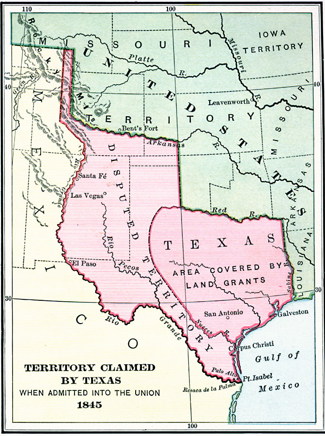 Territory Claimed by Texas