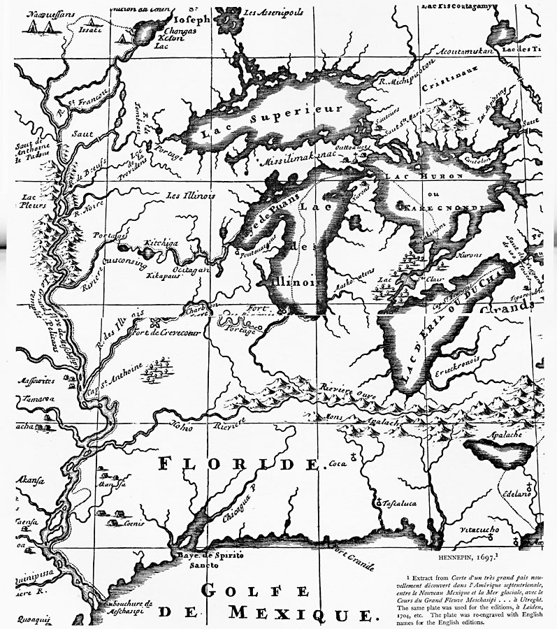 The Mississippi River Route of Hennepin