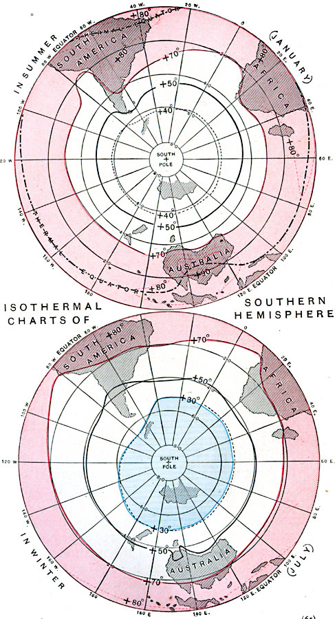 Seasonal Isothermal Charts of the Southern Hemisphere